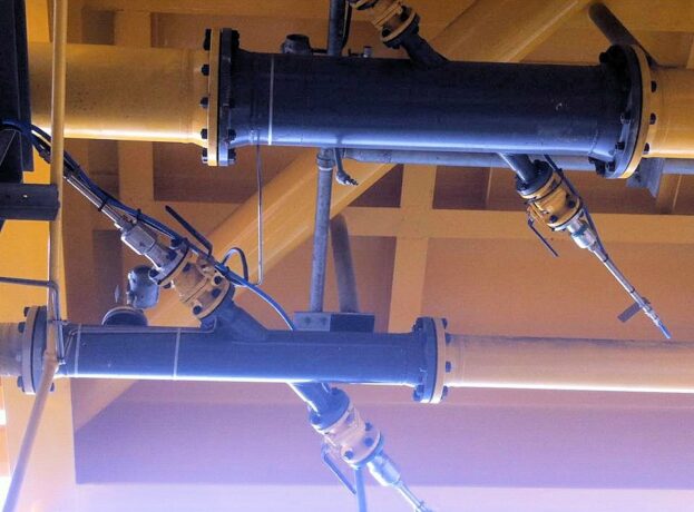 Two pipes with single-path Lateral-45 transducers configuration